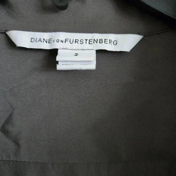 Diane Von Furstenberg Taya Women Silk Dress Steel Gray Size 2 #063 - Picture 6 of 10